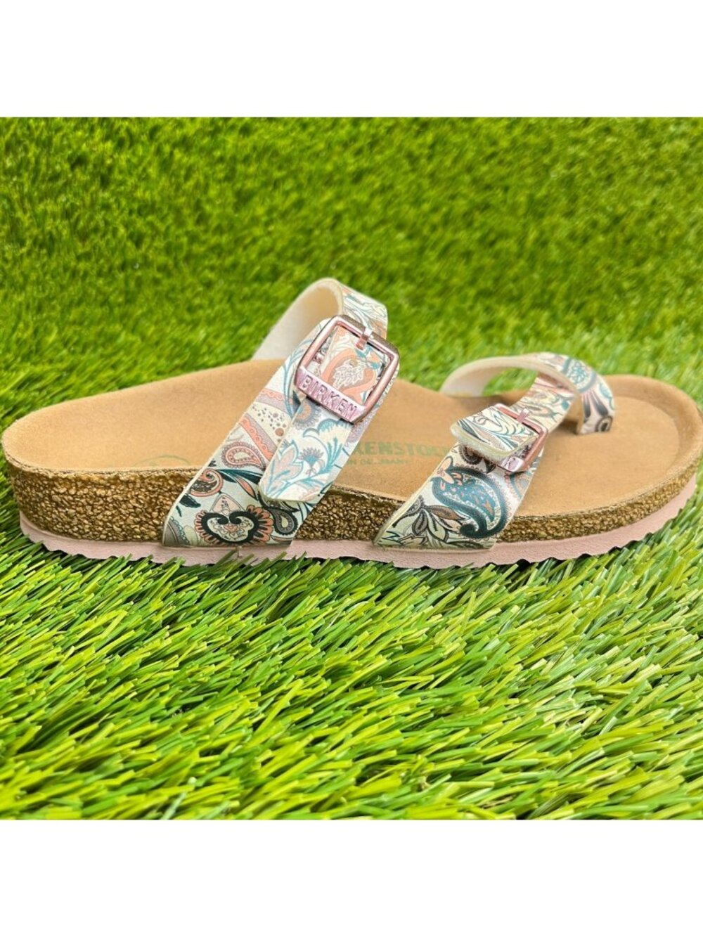 Birkenstock Mayari Girls Size 13C Pink Blue Brown Beach Outdoor Thong Sandals